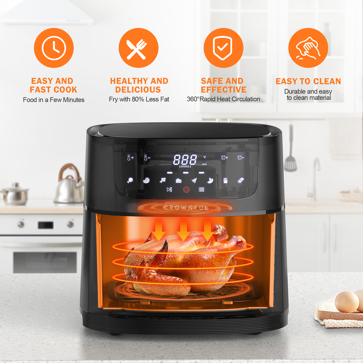 Crownful air online fryer oven reviews