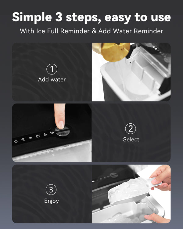 CROWNFUL Portable Ice Makers Countertop (Black)