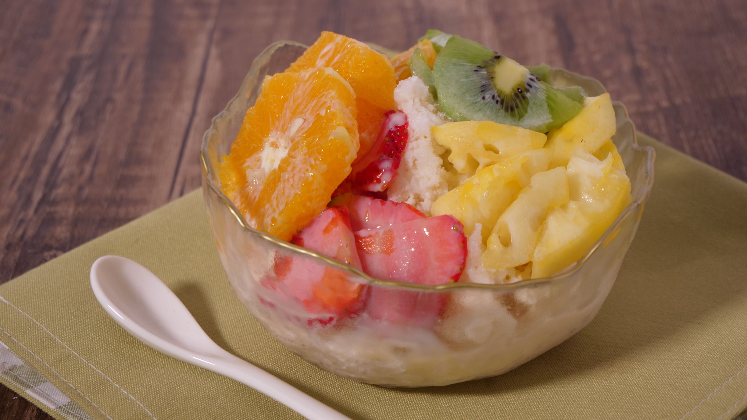 HOW TO MAKE FRUITS SHAVED ICE MILK Crownful