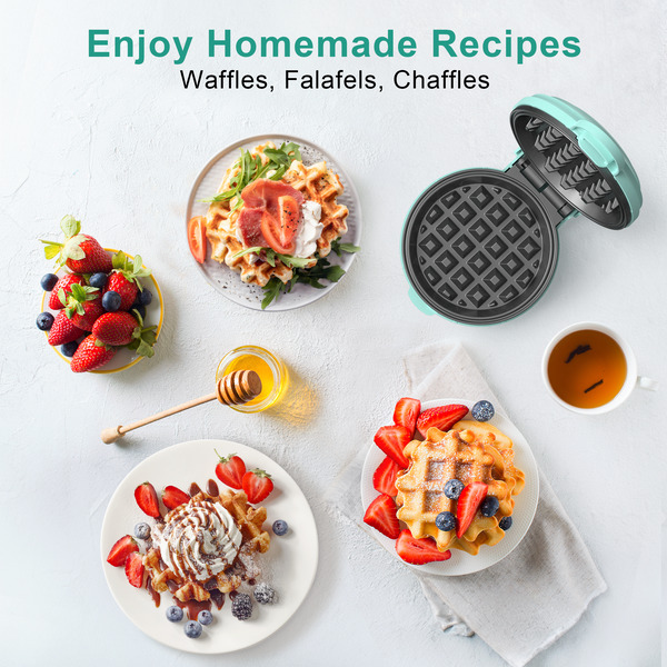 CROWNFUL 4 Inches Mini Waffle Maker, Green