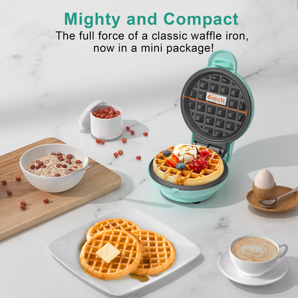 CROWNFUL 4 Inches Mini Waffle Maker, Green