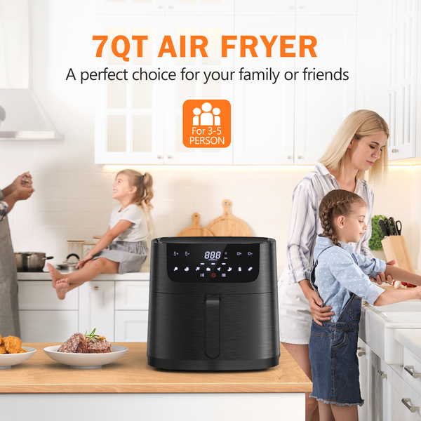 CROWNFUL 8 Quart Air Fryer, 8 in 1 Dual Basket with Independent Temperature  Control(50+ Recipes), Dual Cook, Sync Finish and Shake Reminder Function