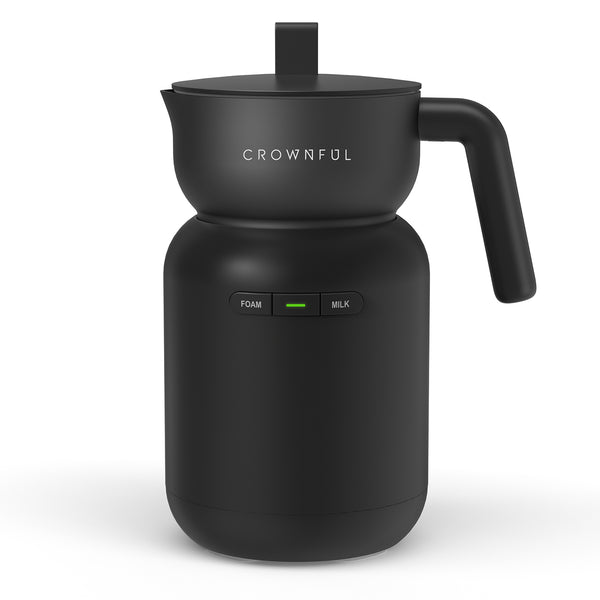 CROWNFUL Milk Frother and Steamer (Black)