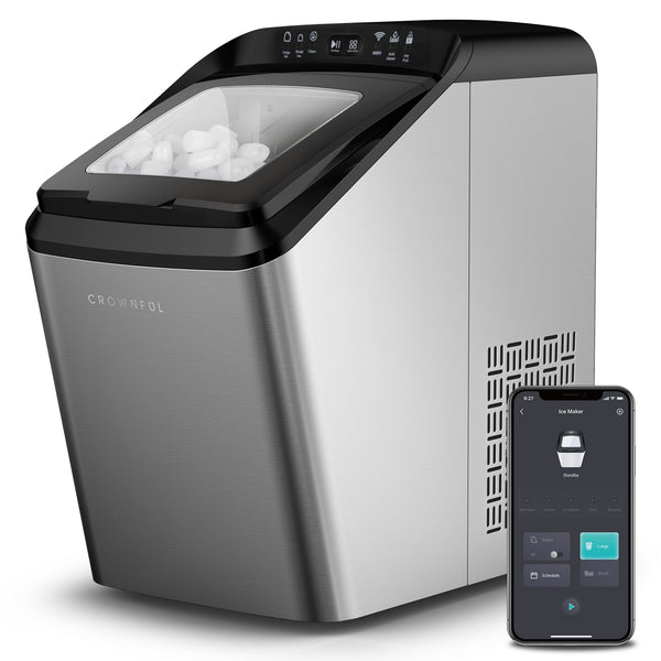  CROWNFUL Nugget Ice Maker Countertop and CROWNFUL Ice Maker  Countertop Machine Black : מכשירי חשמל
