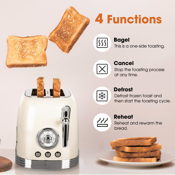 Commercial 4-SLICE TOASTER 1.5 Inch Slots Toasted Bread Bagels Waffles  Machine