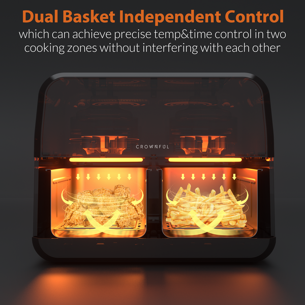 Cooks Dual-Basket Air Fryer 8 Quart Touchscreen