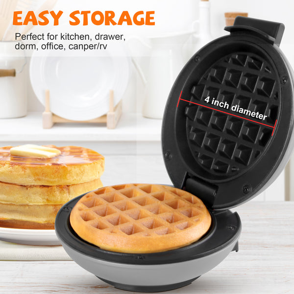 CROWNFUL 4 Inches Mini Waffle Maker