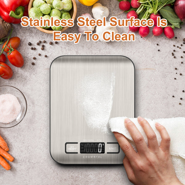 Kitchen Scale, 5kg/11lb Stainless Steel Digital Scale, Food Scale