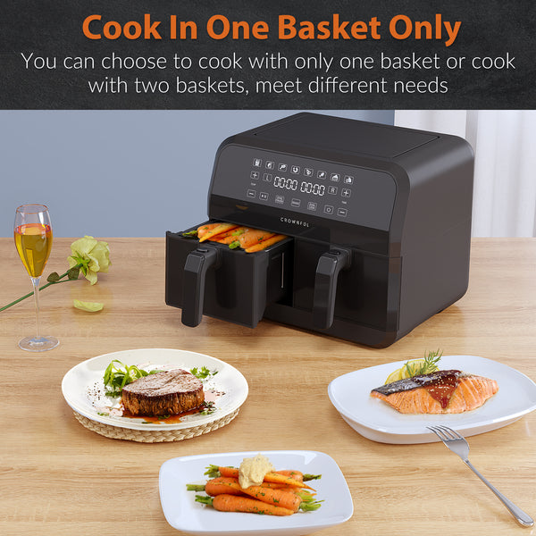GoWISE USA 12.7 Qt. Black Rotisserie Oven and Air Fryer with